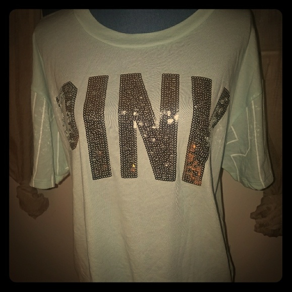 PINK Victoria's Secret Tops - VS  PINK T-SHIRT WITH BLING